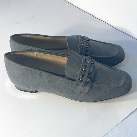 Cato SZ 8 gray suede square toe classic loafer office essential street style - Picture 4 of 9